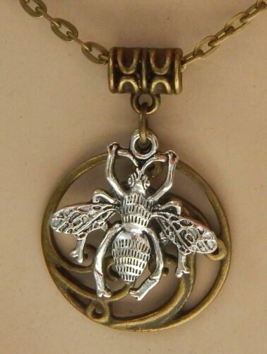 Vintage Handmade Bumble Bee Pendant Necklace
