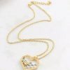 Gold & Silver Honeycomb Heart Necklace