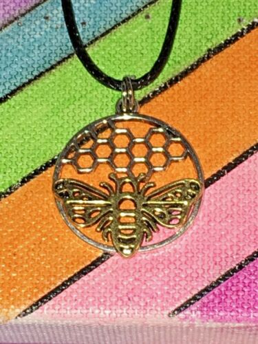 Two-toned Bumble Bee Honeycomb Necklace