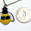 Enameled Bee Pendant Charm Necklace