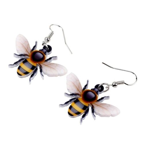 Acrylic Honey Bee Earrings for Women