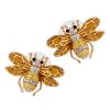 Austrian Crystal Enamel Bee Stud Earrings