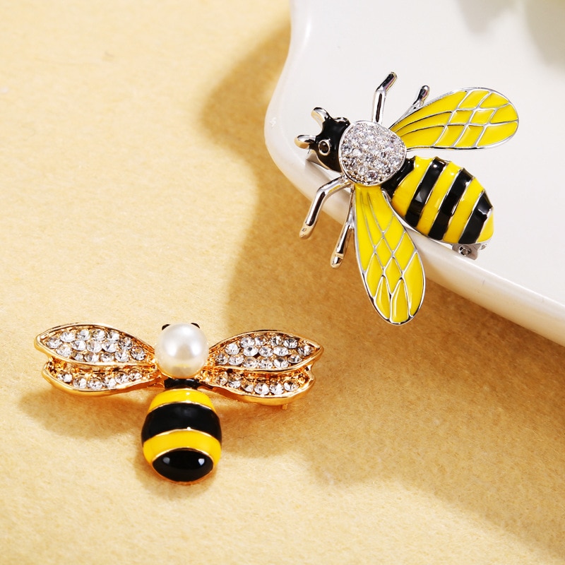 Little Bee Rhinestone Brooch - BeeKeepShop