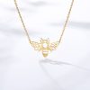 Hollow Bee Shaped Pendant Necklace