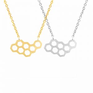 Geometric Hexagon Honeycomb Necklace