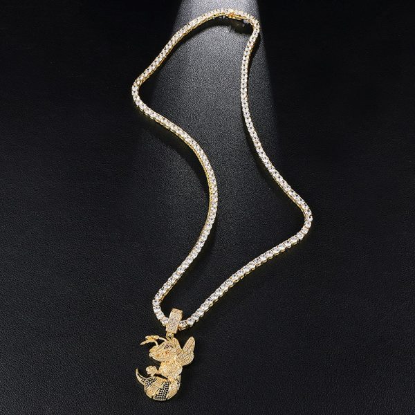 Hip Hop Iced Out Bee Pendant Necklace
