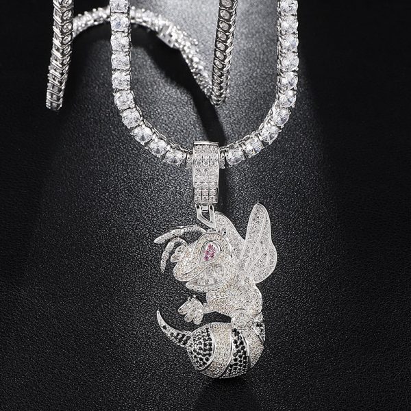 Hip Hop Iced Out Bee Pendant Necklace - BeeKeepShop