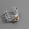 Sterling Silver Open Honeycomb Bee Ring